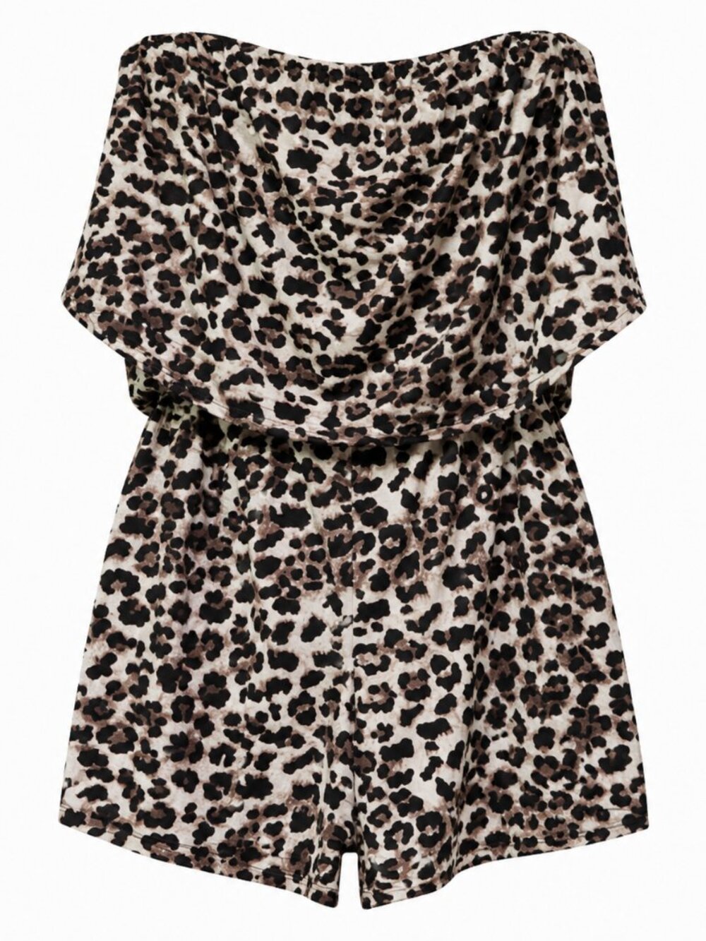 Leopard Print Strapless Romper With Pockets PERFECTLY PRISCILLA 2X